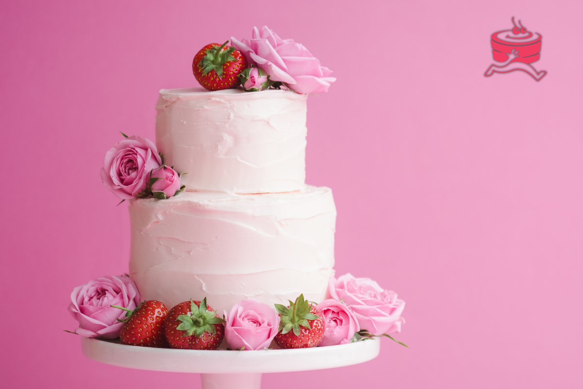 Simple Two Tier Rose Cake Design Online