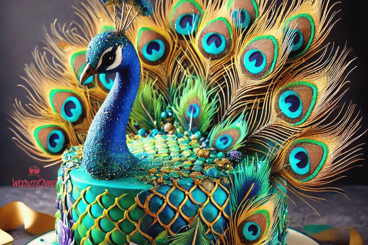 peacock cake design