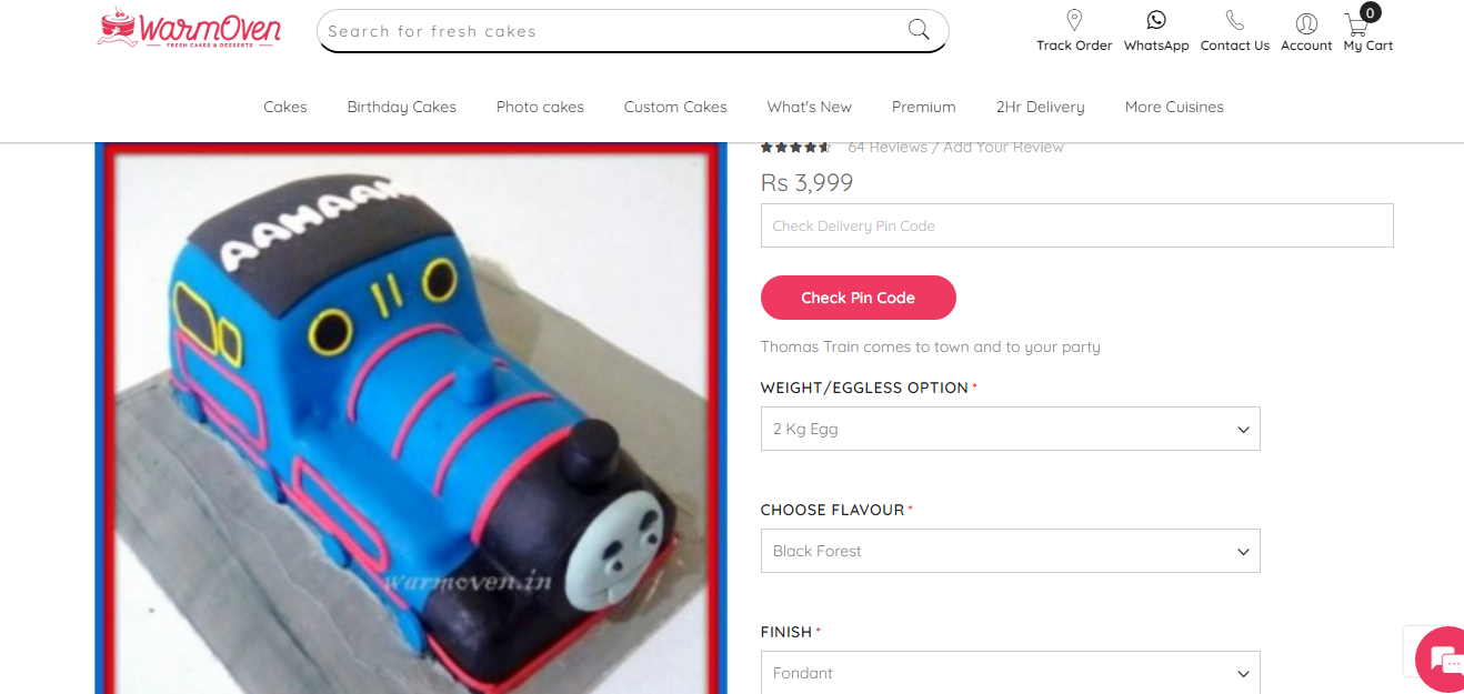 Ordering Thomas Train Cakes