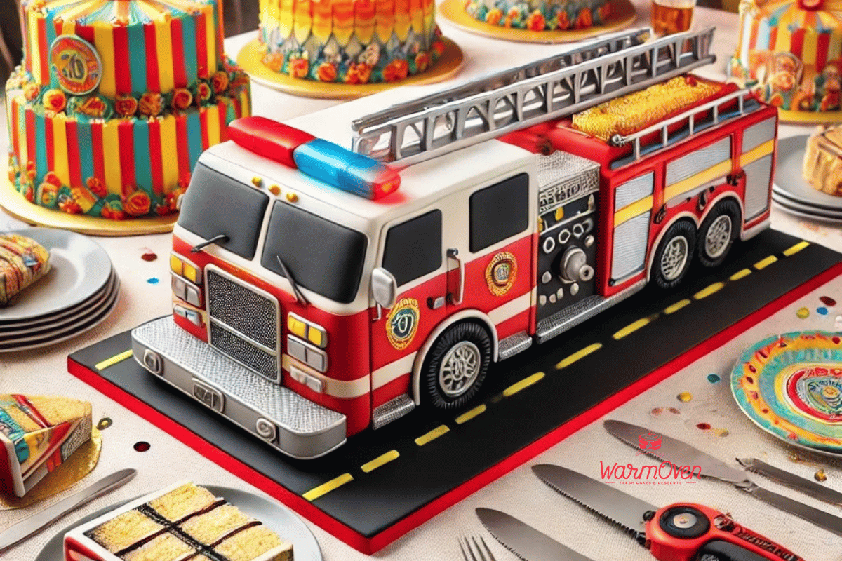 fire truck cake design