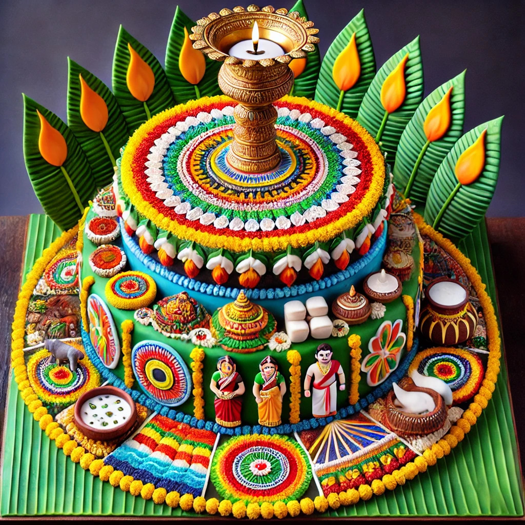 Symbolic Onam-Themed Cakes