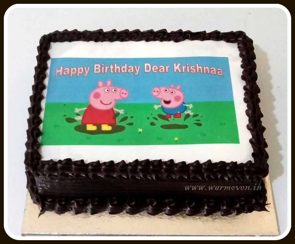 Peppa Pig Photo Cake Half Kg Buy Peppa Pig Photo Cake Online Warmoven